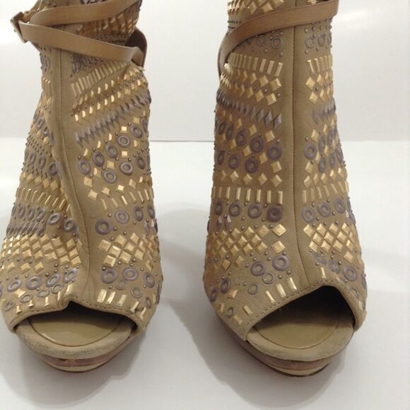 BCBGMAXAZRIA WEST2 Peek Toe Ankle Bootie Sandals - Picture 6 of 8
